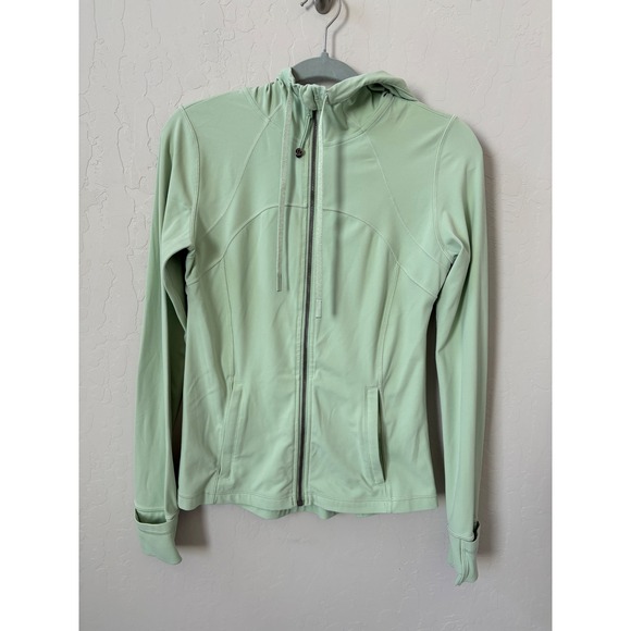 Lululemon Hooded Define Jacket Thumbholes Fitted‎ Activewear Mint Green Size 8 - Picture 1 of 5